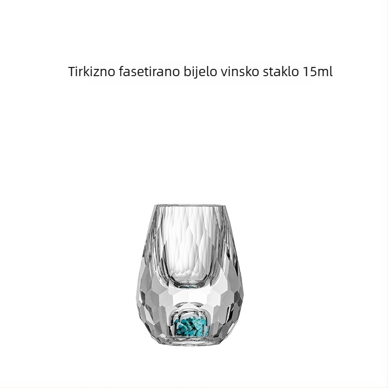 Premium kristalna čaša za alkohol s folijom zlatnog lišća, debeli dizajn, kineskog stila, mala graduirana čaša za kućnu upotrebu