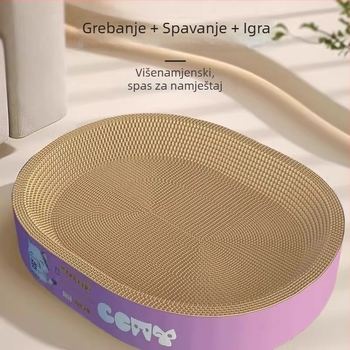 Integrirana ploča za grebanje s vertikalnim sisal stupcem, ekstra velika, otporna na habanje i bez odvajanja dlaka, mačje gnijezdo za sve sezone