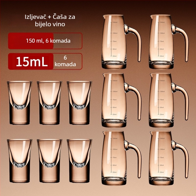 Jači set za posluživanje alkohola: 6 dekantera i 6 čaša za shot, držač za čaše u kineskom stilu sa stalkom