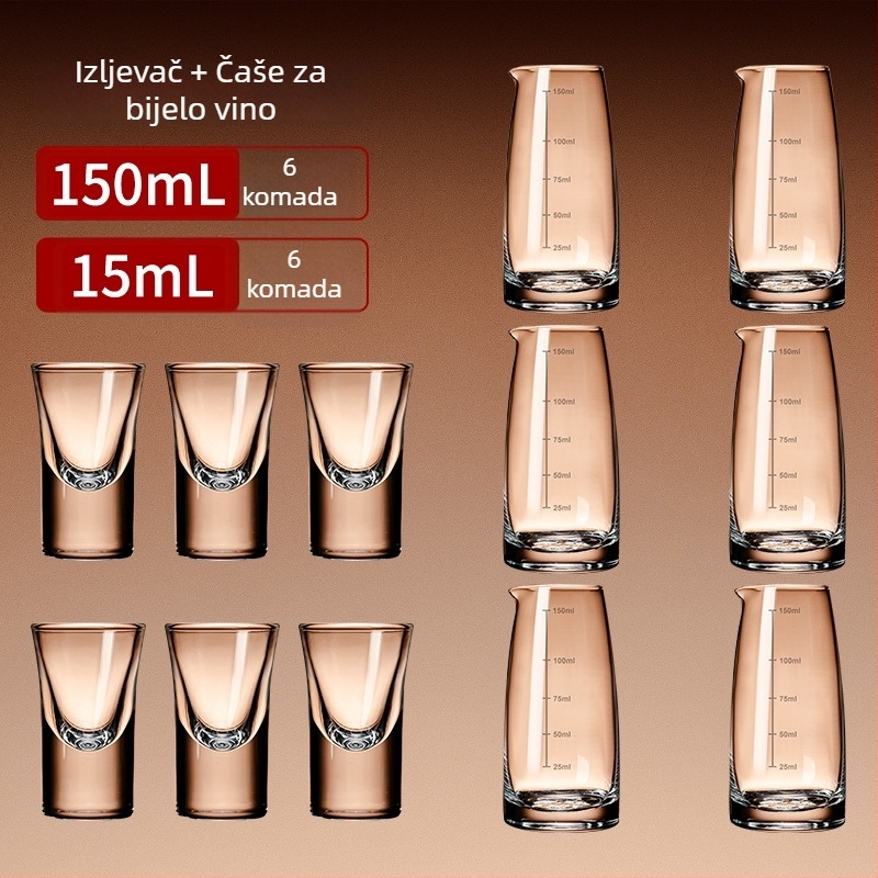 Jači set za posluživanje alkohola: 6 dekantera i 6 čaša za shot, držač za čaše u kineskom stilu sa stalkom