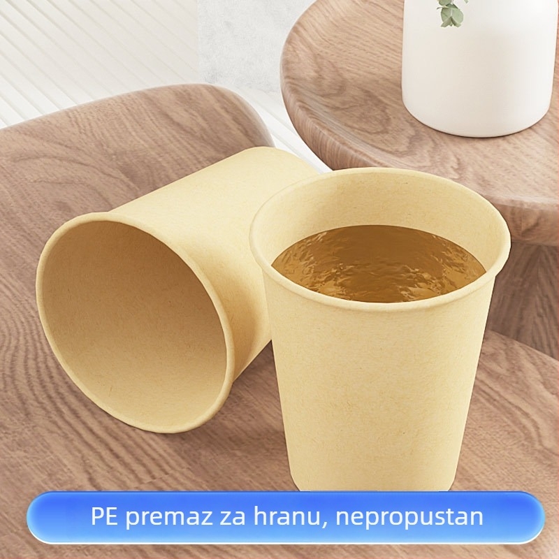 Jednokratne debelirane papirnate čaše, za kućnu i uredsku upotrebu, za vruće i hladne napitke, čaj s mlijekom, 250 ml, paket od 100 komada