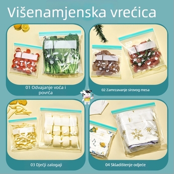 Vrećice za hranu sa zatvaračem za kuhinju i hladnjak, pogodne za zamrzavanje, debele vrećice za skladištenje