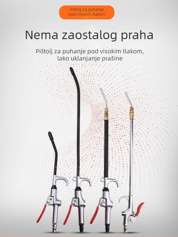 Pneumatska puška za izbacivanje prašine visokog tlaka, s produženom mlaznicom za čišćenje