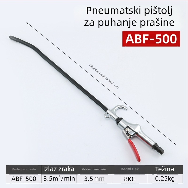 Pneumatska puška za izbacivanje prašine visokog tlaka, s produženom mlaznicom za čišćenje