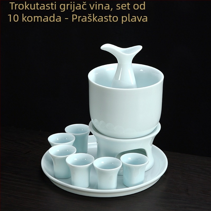 Porcelanski Celadon set za grijanje i doziranje vina, set čaša za sake za kućnu upotrebu, poslovni dar s prilagođenim logom