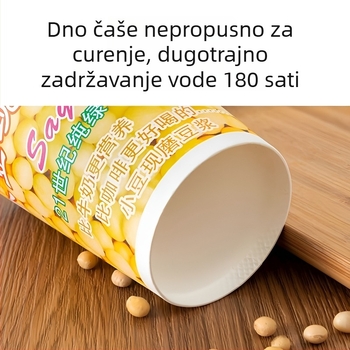 Papirna šalica za sojin mlijeko s poklopcem, jednokratna, za doručak za ponijeti