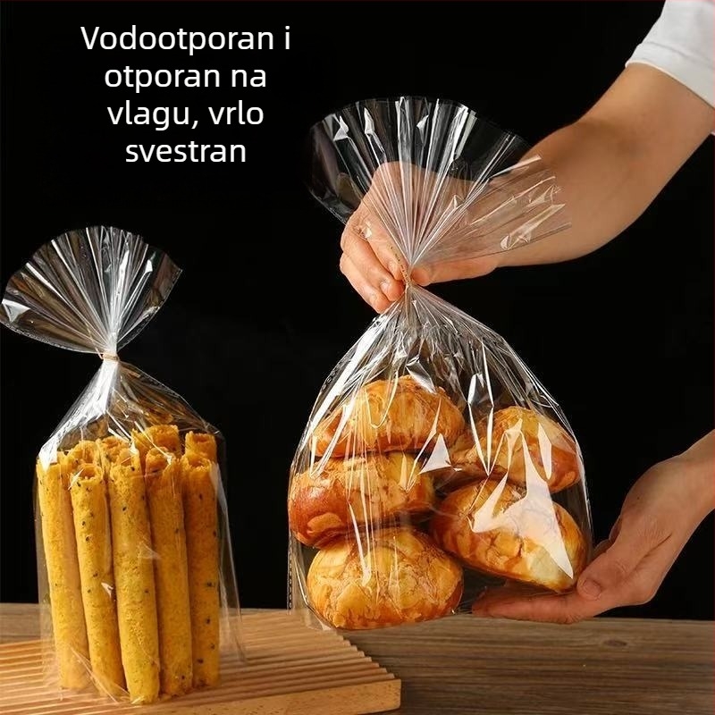 Prozirne vrećice s ravnim otvorom za tost, kruh, kekse i pečene proizvode.