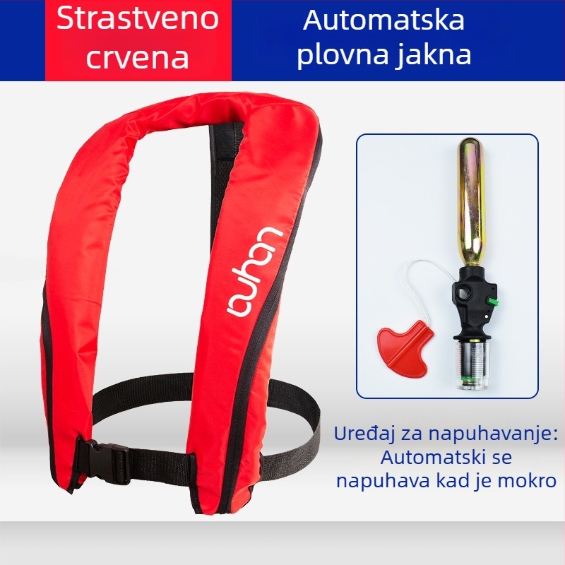 Prijenosni automatski napuhujući prsluk za spašavanje za odrasle, za ribolov, lagana vanjska oprema za spašavanje
