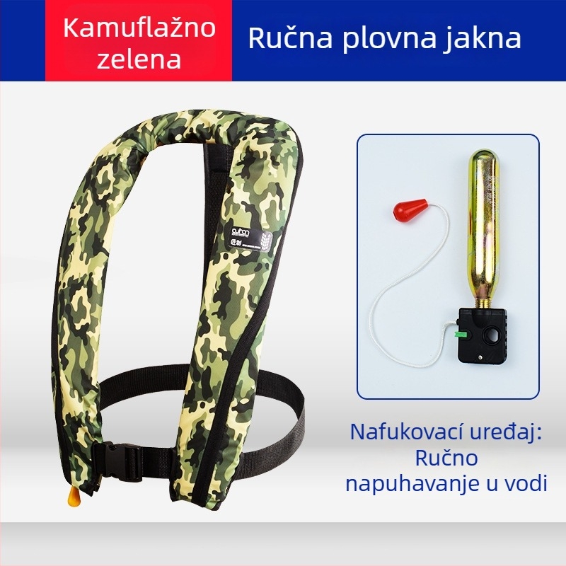 Prijenosni automatski napuhujući prsluk za spašavanje za odrasle, za ribolov, lagana vanjska oprema za spašavanje