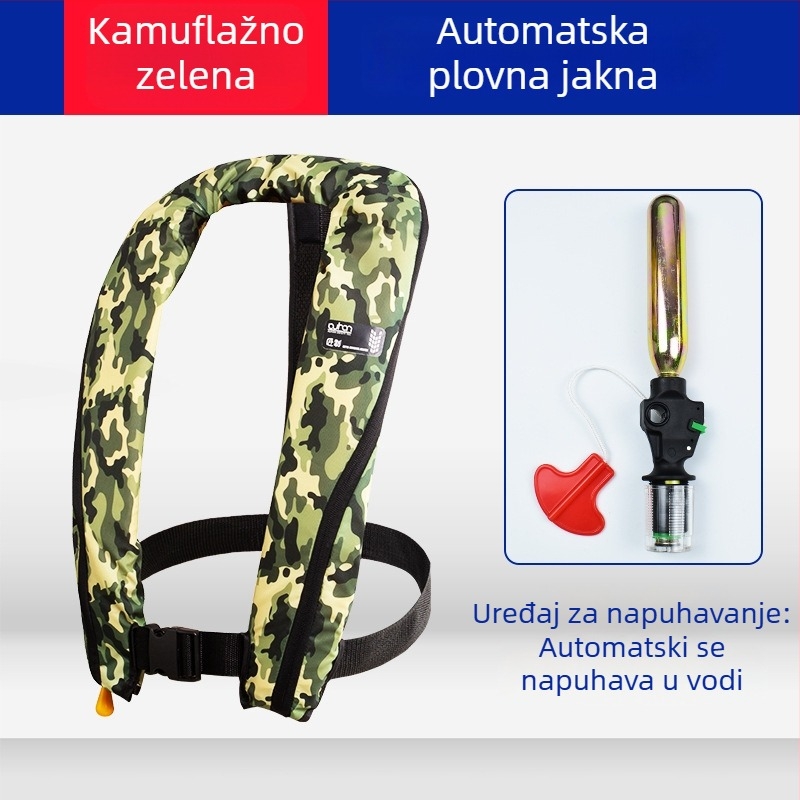Prijenosni automatski napuhujući prsluk za spašavanje za odrasle, za ribolov, lagana vanjska oprema za spašavanje