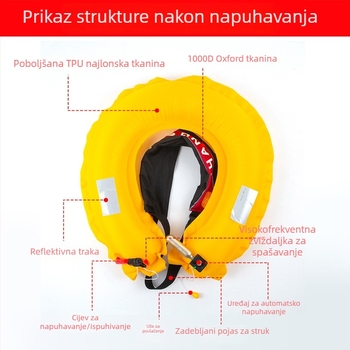 Luksuzni napuhljivi pojas za spašavanje za odrasle, visoka plovnost, prenosiv za ribolov i plovidbu