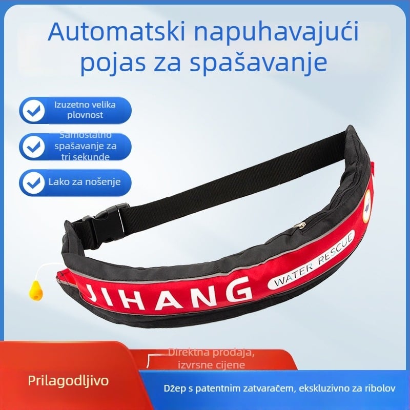Luksuzni napuhljivi pojas za spašavanje za odrasle, visoka plovnost, prenosiv za ribolov i plovidbu