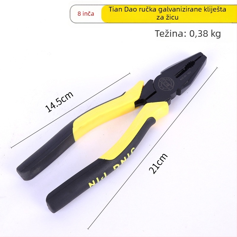 9-inčne višenamjenske kliješta za skidanje izolacije žica, 8-inčne kliješta za žice, klešta s igličastim nosom, 6-inčne diagonalne klešta, industrijske kvalitete – klešta za zaključavanje