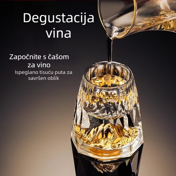 Diamond Jinshan set čaša za liker od kristalnog stakla s kineskim stilom dozatorom za domaće proslave