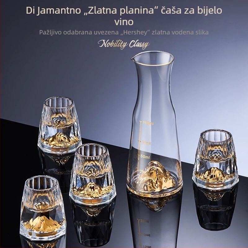 Diamond Jinshan set čaša za liker od kristalnog stakla s kineskim stilom dozatorom za domaće proslave