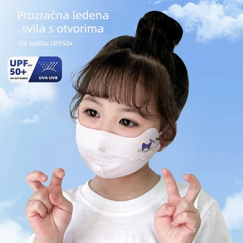 Dječja maska za UV zaštitu od ice silk, lagana i prozračna, periva za djevojčice
