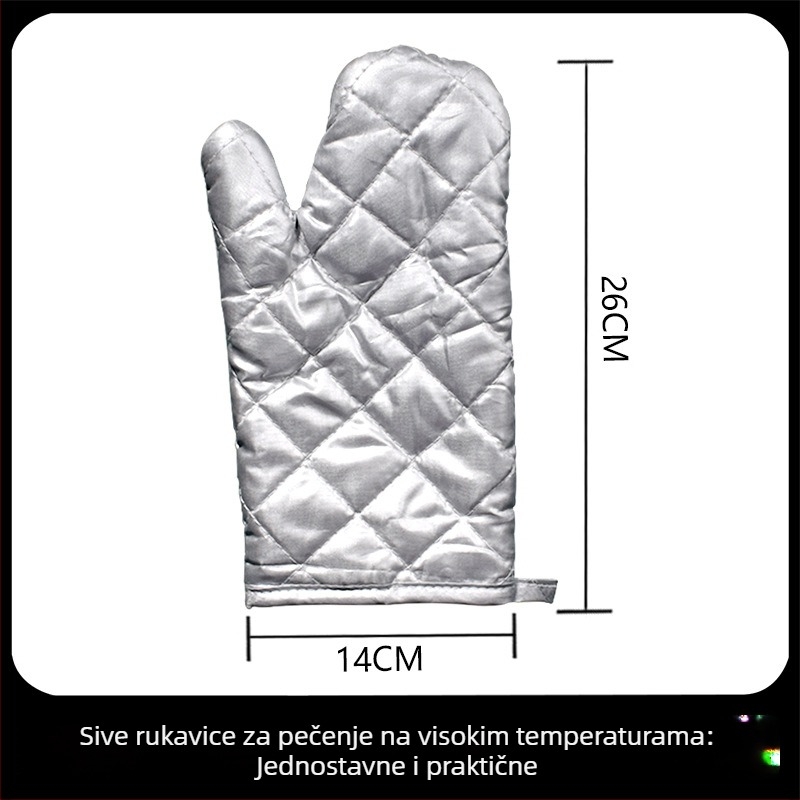 Rukavice otporne na visoke temperature za pečenje i roštilj, debeli izolirani kuhinjski rukavici za pećnicu i mikrovalnu