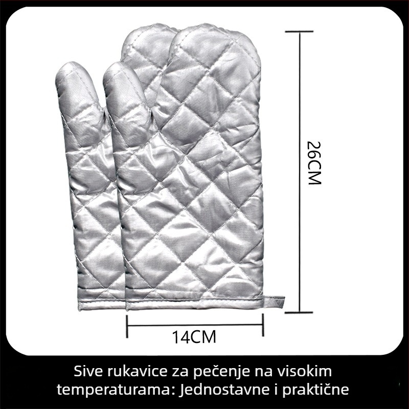 Rukavice otporne na visoke temperature za pečenje i roštilj, debeli izolirani kuhinjski rukavici za pećnicu i mikrovalnu