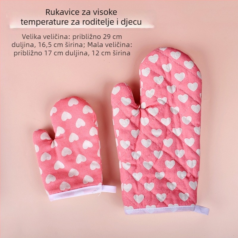 Rukavice otporne na visoke temperature za pečenje i roštilj, debeli izolirani kuhinjski rukavici za pećnicu i mikrovalnu