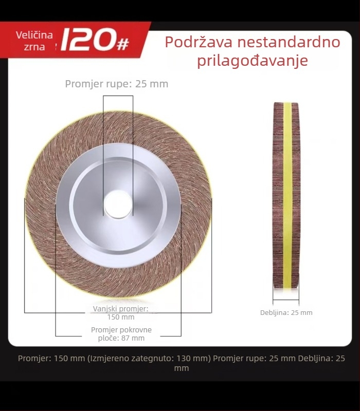 Polirni flap kotač od nehrđajućeg čelika s aluminijevim oksidom za uklanjanje oksida