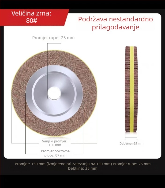 Polirni flap kotač od nehrđajućeg čelika s aluminijevim oksidom za uklanjanje oksida