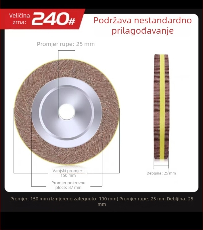 Polirni flap kotač od nehrđajućeg čelika s aluminijevim oksidom za uklanjanje oksida