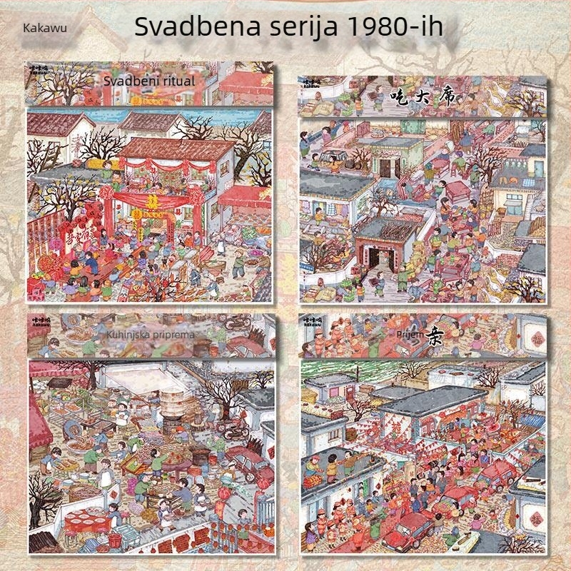 Kaka Wu 26.0 serija: 3D mini scenarije života za dnevnik, nostalgični 80-ih, etnički dizajn
