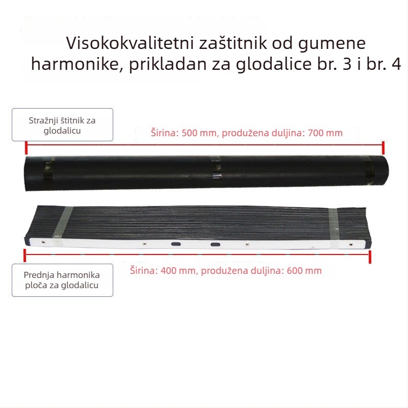 Zaštitni pokrov točne freze s gumiranim harmonika panelom, štit za strug i kopče za kabelske linije