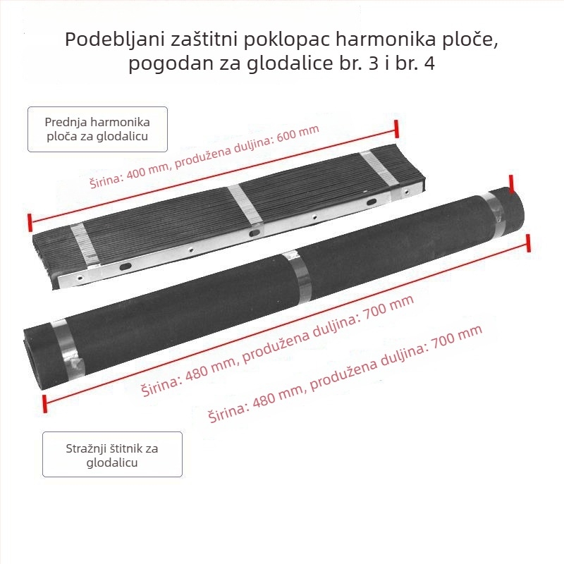 Zaštitni pokrov točne freze s gumiranim harmonika panelom, štit za strug i kopče za kabelske linije