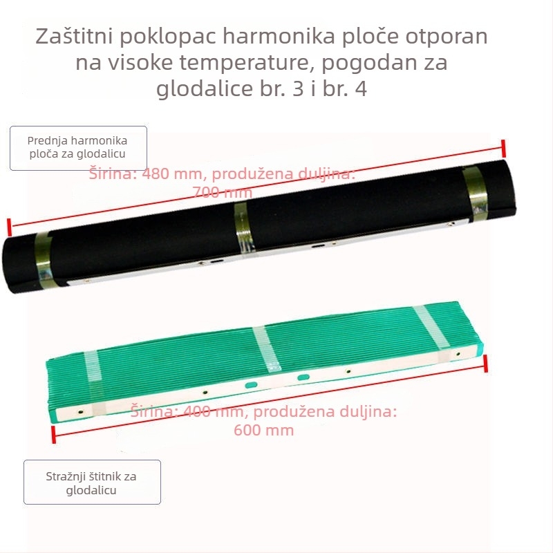 Zaštitni pokrov točne freze s gumiranim harmonika panelom, štit za strug i kopče za kabelske linije
