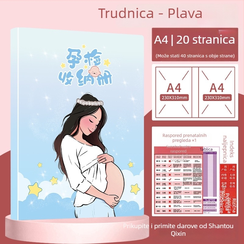 Organizator trudnoće i prenatalnih zapisa – dosje A4/A5, pohrana ultrazvučnih nalaza