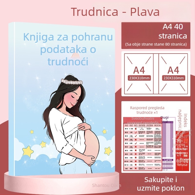 Organizator trudnoće i prenatalnih zapisa – dosje A4/A5, pohrana ultrazvučnih nalaza