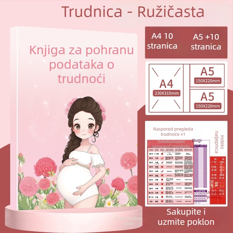 Organizator trudnoće i prenatalnih zapisa – dosje A4/A5, pohrana ultrazvučnih nalaza
