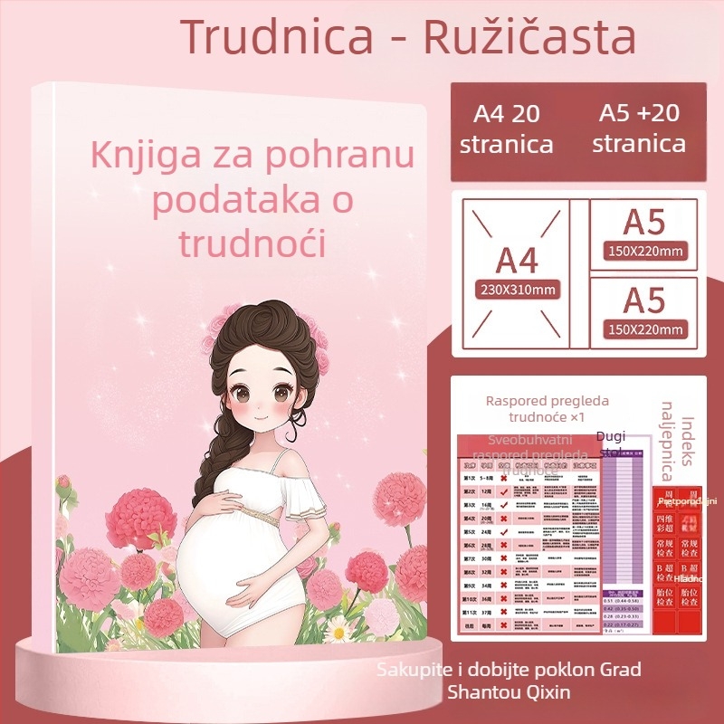 Organizator trudnoće i prenatalnih zapisa – dosje A4/A5, pohrana ultrazvučnih nalaza