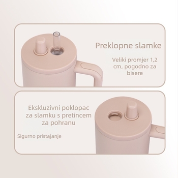 40oz poklop za čašu s odjeljkom za pohranu, izolirani poklop, brtveni izvučni poklop za slamku, dodaci za čaše sa slamkom