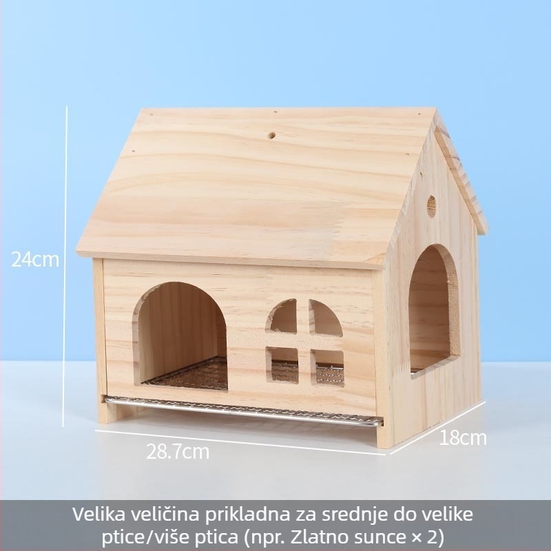 Prozračno gnijezdo papagaja, mala drvena kućica, osvježavajuće gnijezdo za papagaje, gnijezdo za spavanje visoke estetike, pogodno za ljeto papagajima, univerzalna dekoracija kaveza