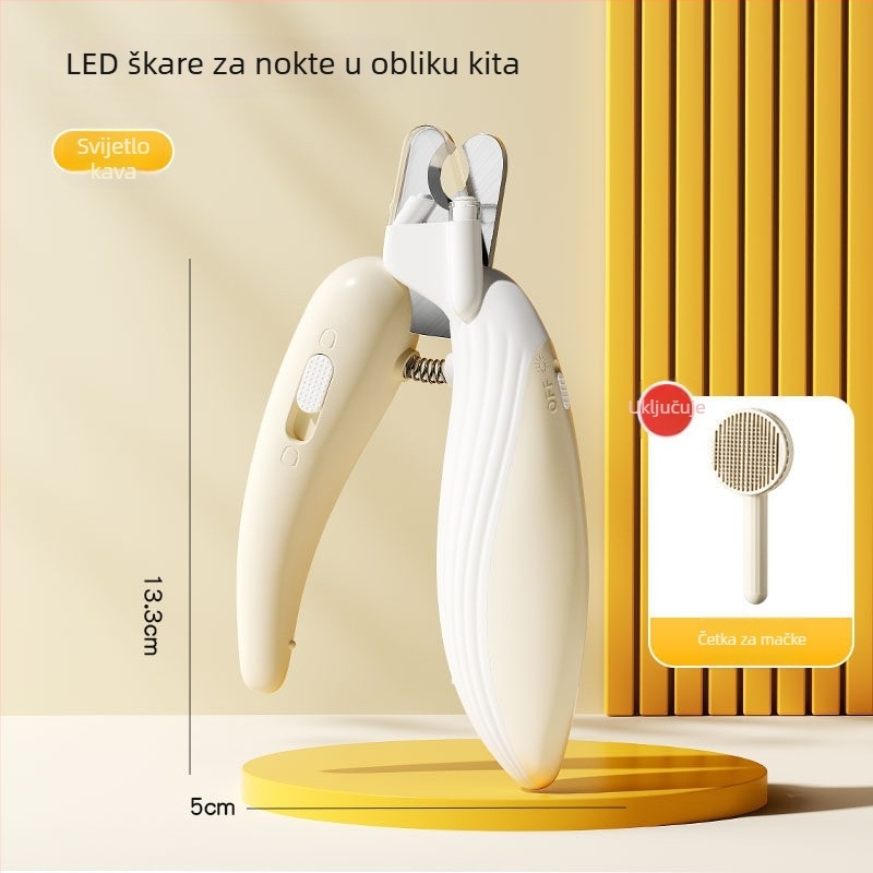 Škare za nokte mačaka i psa sa svjetlom, alat za njegu noktiju za početnike, vodič krvne linije, za kućne ljubimce