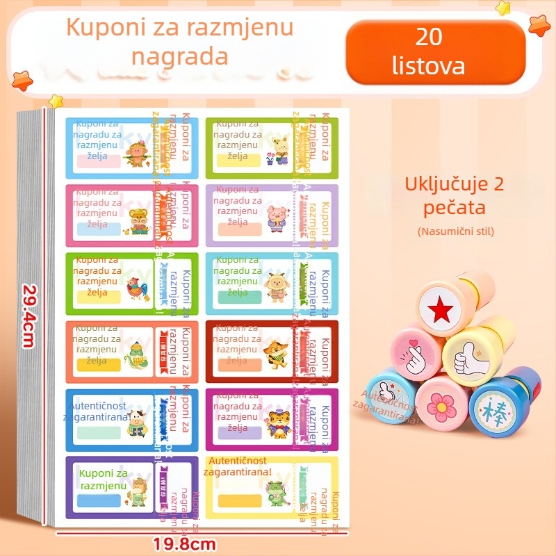 Set kartica nagrada za dobre navike djece uz kartice želja učitelja