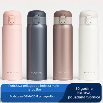 Rich Light termos šalica, velika kapaciteta, tijelo od 304 nehrđajući čelika, unutarnji spremnik od 316, izlazni poklopac, prilagođeni logo