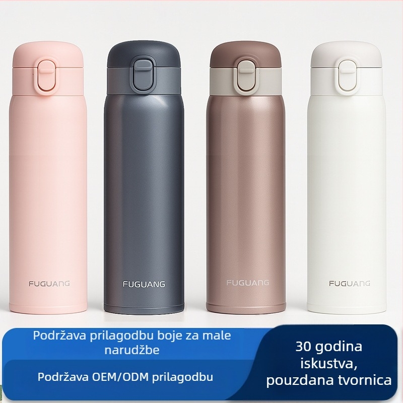 Rich Light termos šalica, velika kapaciteta, tijelo od 304 nehrđajući čelika, unutarnji spremnik od 316, izlazni poklopac, prilagođeni logo