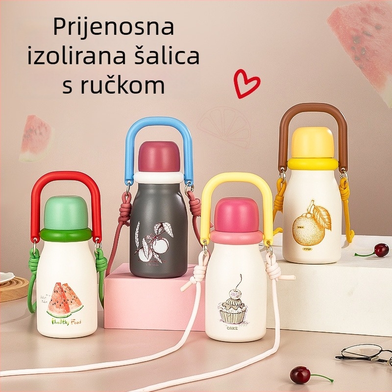 Novi elegantni voćni termos čaša velikog kapaciteta, prijenosna sa slamkom