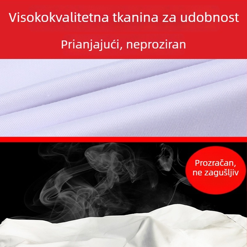 Unisex bijeli zaštitni radni set za prehrambenu industriju — odijelo s dugim rukavima za proizvodnu radionu