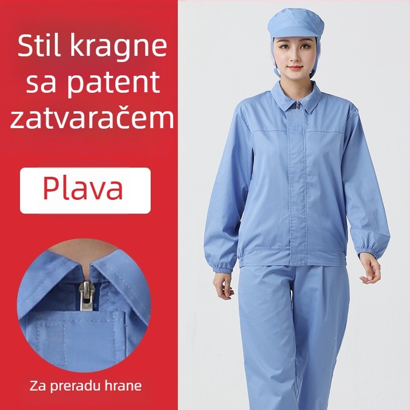 Unisex bijeli zaštitni radni set za prehrambenu industriju — odijelo s dugim rukavima za proizvodnu radionu