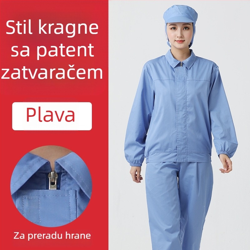 Unisex bijeli zaštitni radni set za prehrambenu industriju — odijelo s dugim rukavima za proizvodnu radionu