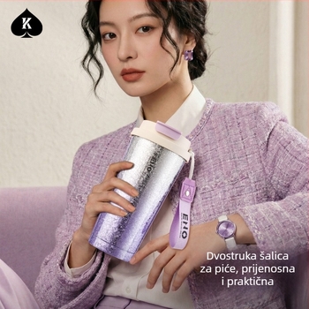 Izolirana šalica za žene, 2026 novi model, velika kapaciteta sa slamkom, prijenosna šalica za kavu