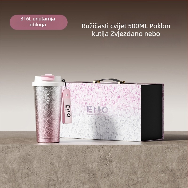 Izolirana šalica za žene, 2026 novi model, velika kapaciteta sa slamkom, prijenosna šalica za kavu