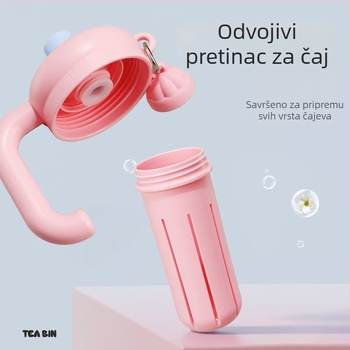 Termos šalice s držačem, dizajn crtani mačić, prijenosna vanjska izolirana šalica velike kapacitete