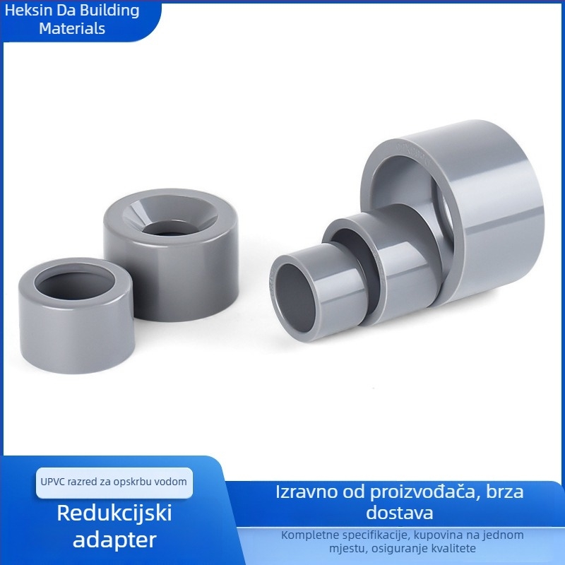 UPVC reduktor spoj za vodovod, svjetlosive boje, otporan na kiseline i lužine, s punjenjem jezgre, 25×20 mm
