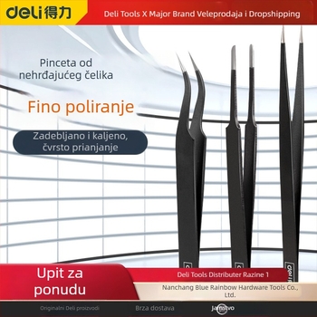 Deli pinzete od nehrđajućeg čelika s zakrivljenim vrhom, tankim oštrim vrhovima, anti-magnetne, mali klipse, komplet alata za popravak