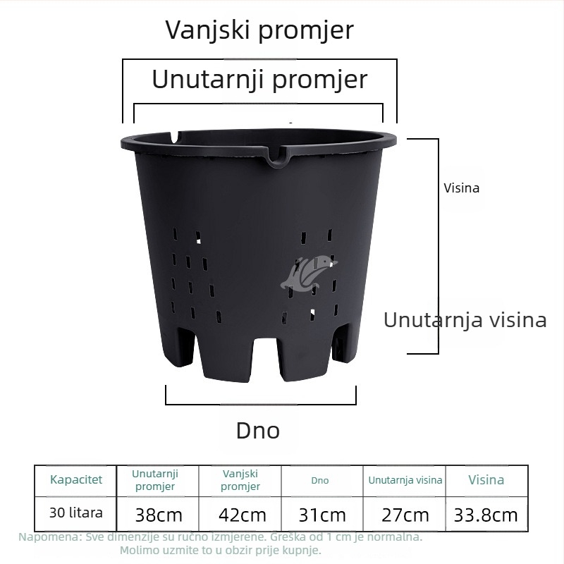 Specijalni lonac za uzgoj borovnica, plastični lonac, ojačana smola, kvadratni oblik s kontrolom korijena, prozračan, za zelene biljke i cvijeće, dostupnih veličina: veliki, srednji i mali.